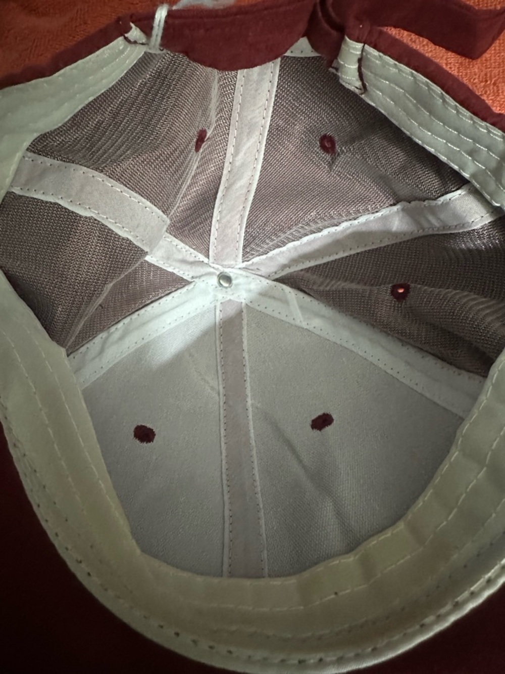 Embellished Burgundy Baseball Cap with Crystal Logo - Picture 4 of 4